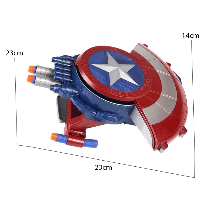 Marvel Avengers Captain America Darts Shooter Shield Launcher Manual Reload Toys For Boys - Blue