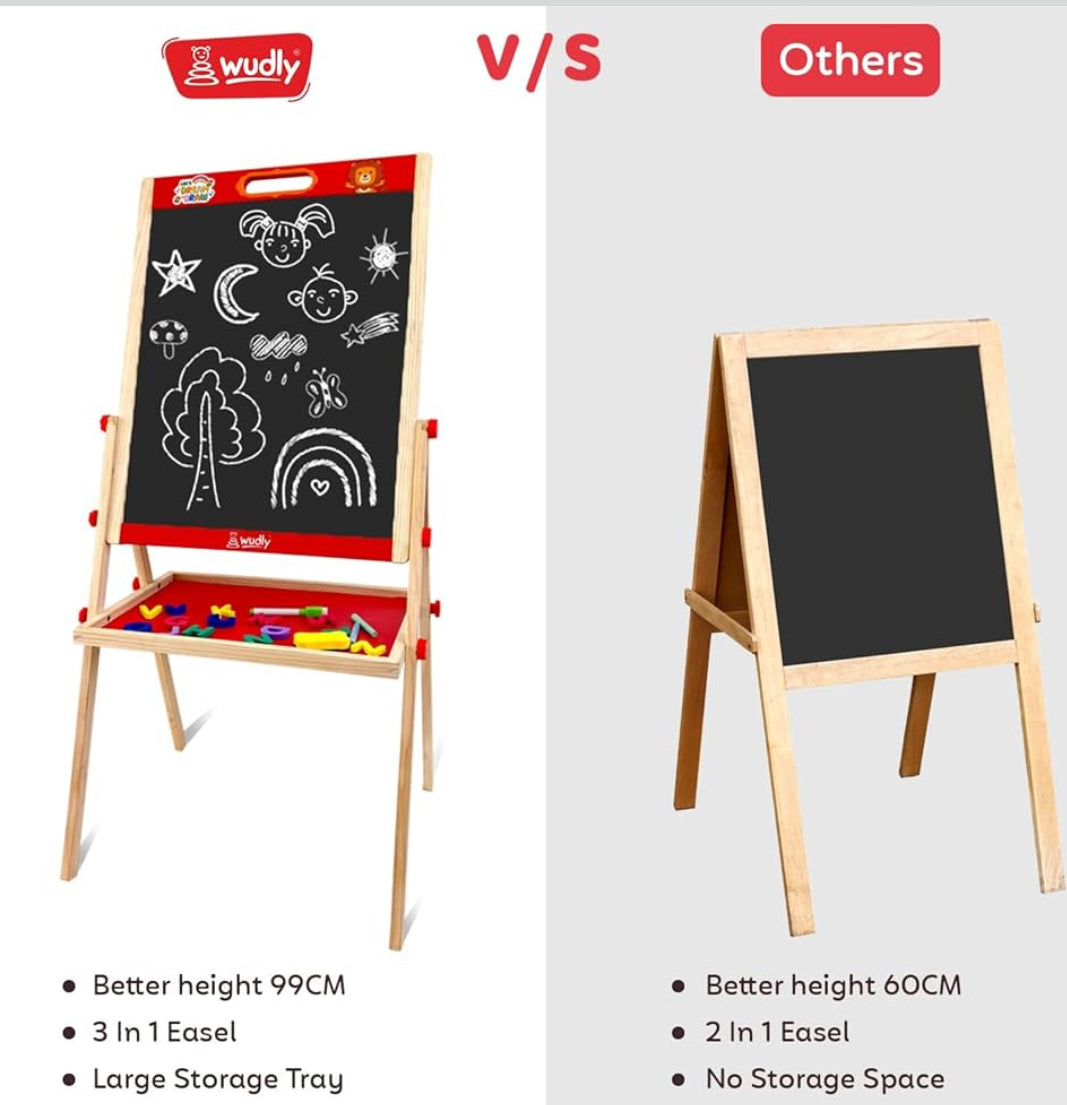 Wooden 2-in-1 Kids Easel Board