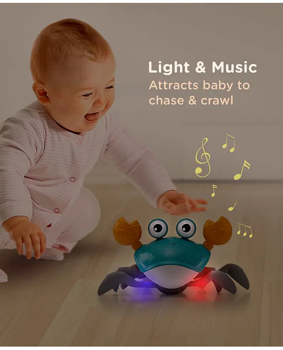Crawling Crab Musical Toy with Rechargeable Battery- Multicolour