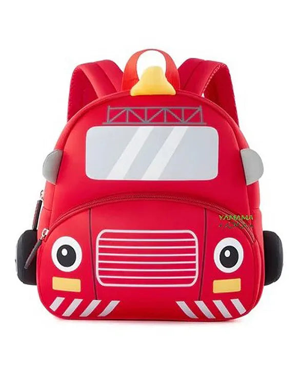 Spot Hunt cute car face Backpack With Front Pocket Adjustable Straps For Kids Premium Design Bag For Kids Best For Pre School Kindergartens Picnic And Holidays Multicolor