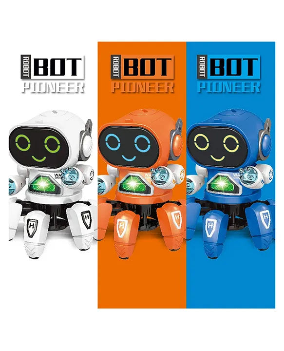 Bot Robot Pioneer Colorful Lights and Music All Direction Movement Dancing Robot Toys for Boys and Girls (Color as per stock)