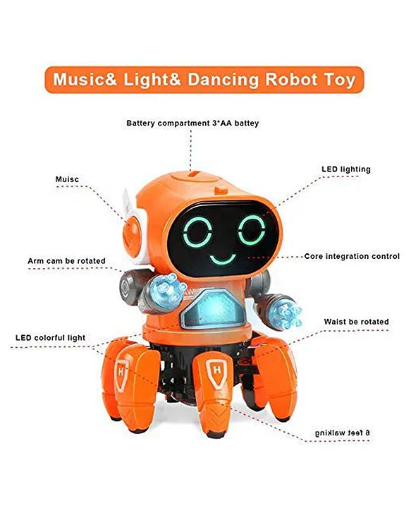Bot Robot Pioneer Colorful Lights and Music All Direction Movement Dancing Robot Toys for Boys and Girls (Color as per stock)