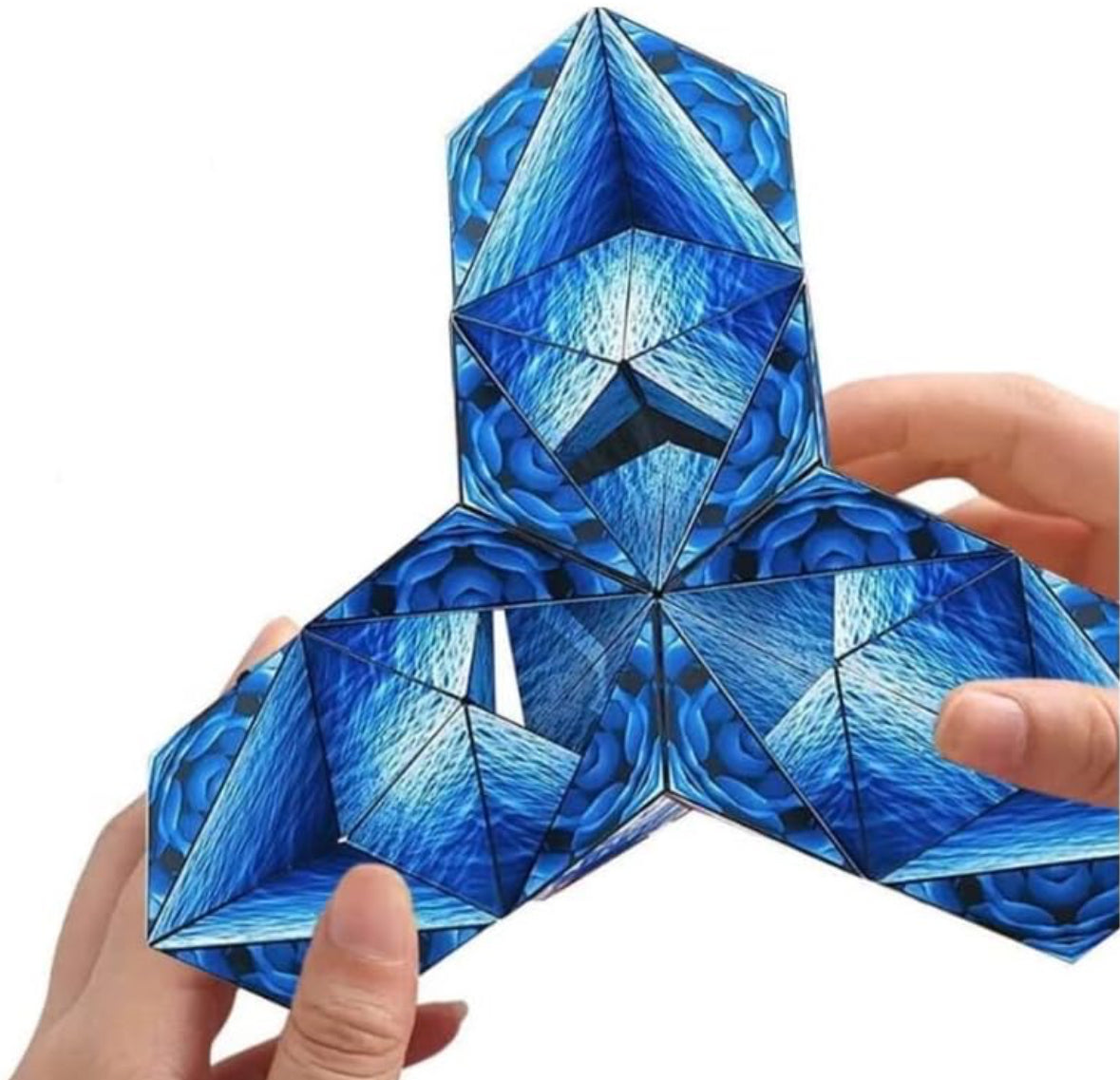 Spot Hunt Magic Cube The Shape Shifting Box Magnetic Puzzle Box STEM/STEAM 3D Magnetic Magic Cube Box Fidget Toy Transforms Into Over 70 Shapes Anti-Stress Puzzles,Brain-Teaser Magnet Toy (Blue Planet)