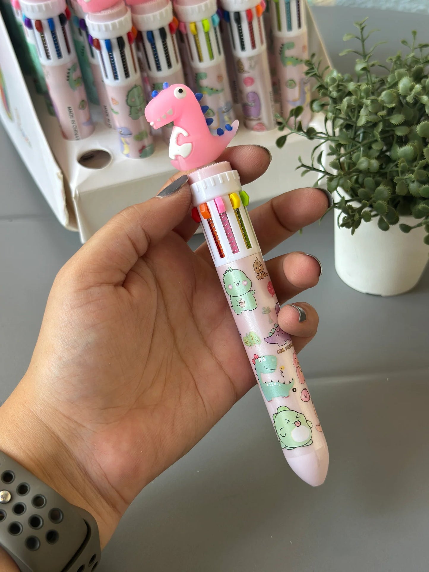 Spot hunt Dino multicolour pen