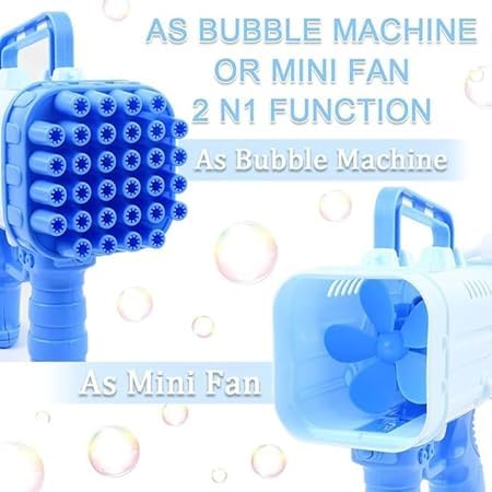 32 Hole Electric Gatling Bubble Gun for Kids with One Soap Solution One Plate Automatic Bubble Maker Indoor and Outdoor Activity Toys for Toddlers (Pack of 01)