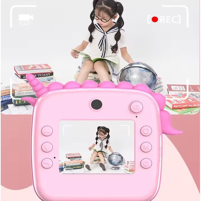 Spot Hunt Instant Print Camera for Kids I Digital Camera for Kids, Photo Printer Camera for Kids 50M Pixel 2.4" Screen MP3 Player Video Recording 32GB Card Supported (Not Included) - Dino