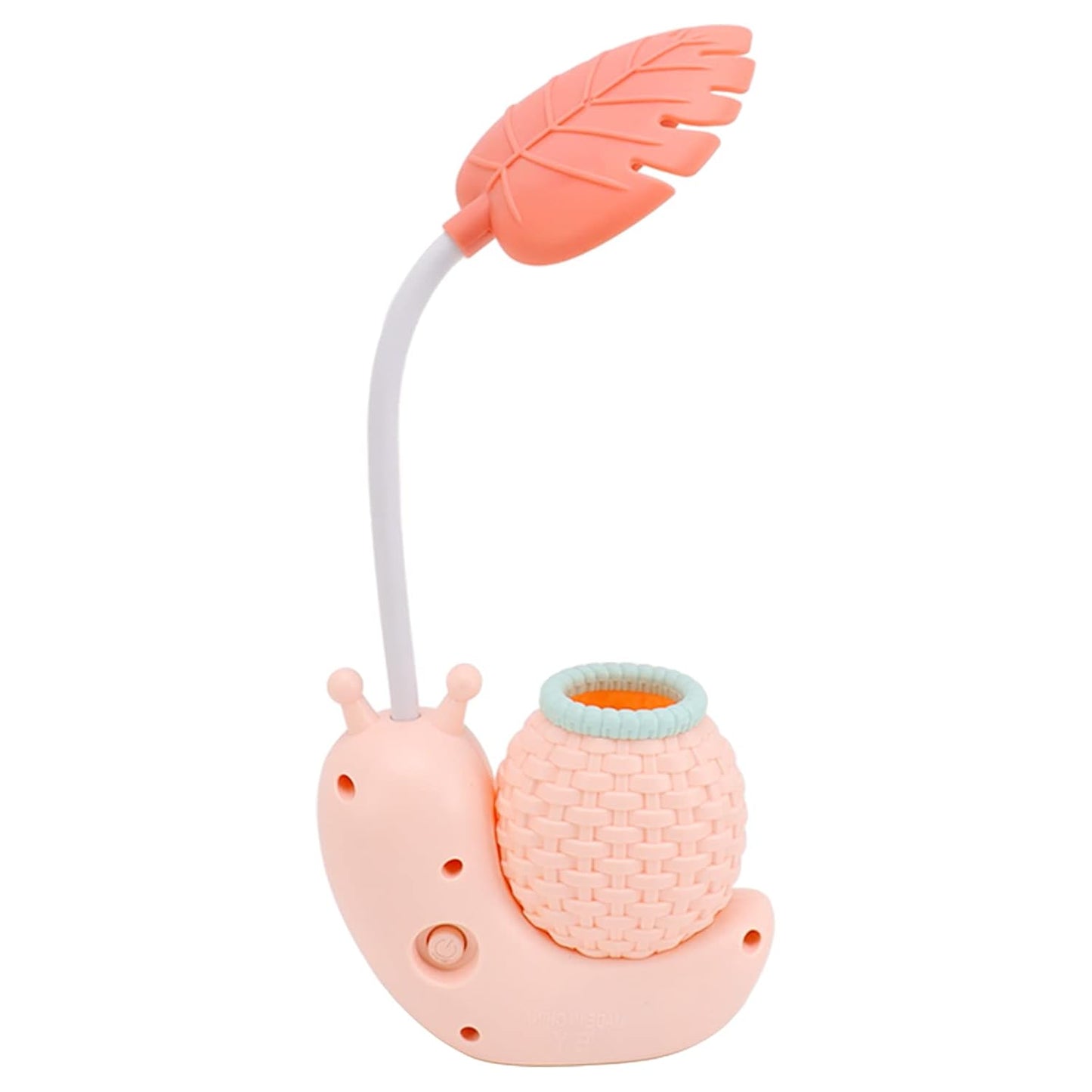 USB Charging Lamp Cute Eye-Caring Design Energy Saving Sensitive Portable Night Lamp with Pencil Holder for Kids (Pink)