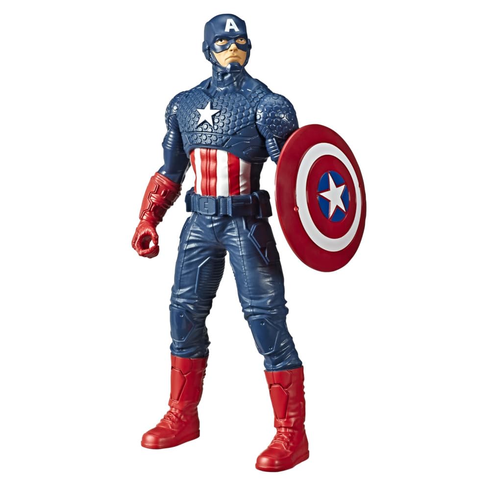 MARVEL Avengers Captain America 9.5-inch Scale Action Figure Toy, Comics-Inspired Design, for Ages 4 and Up