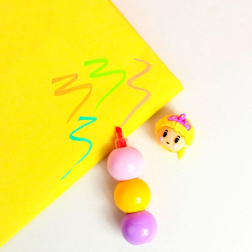 Spot Hunt Set of Princess Highlighter Pen For Kids, Colourful Highlighter Pen, Stationery Set, Birthday Return Gifts for Kids