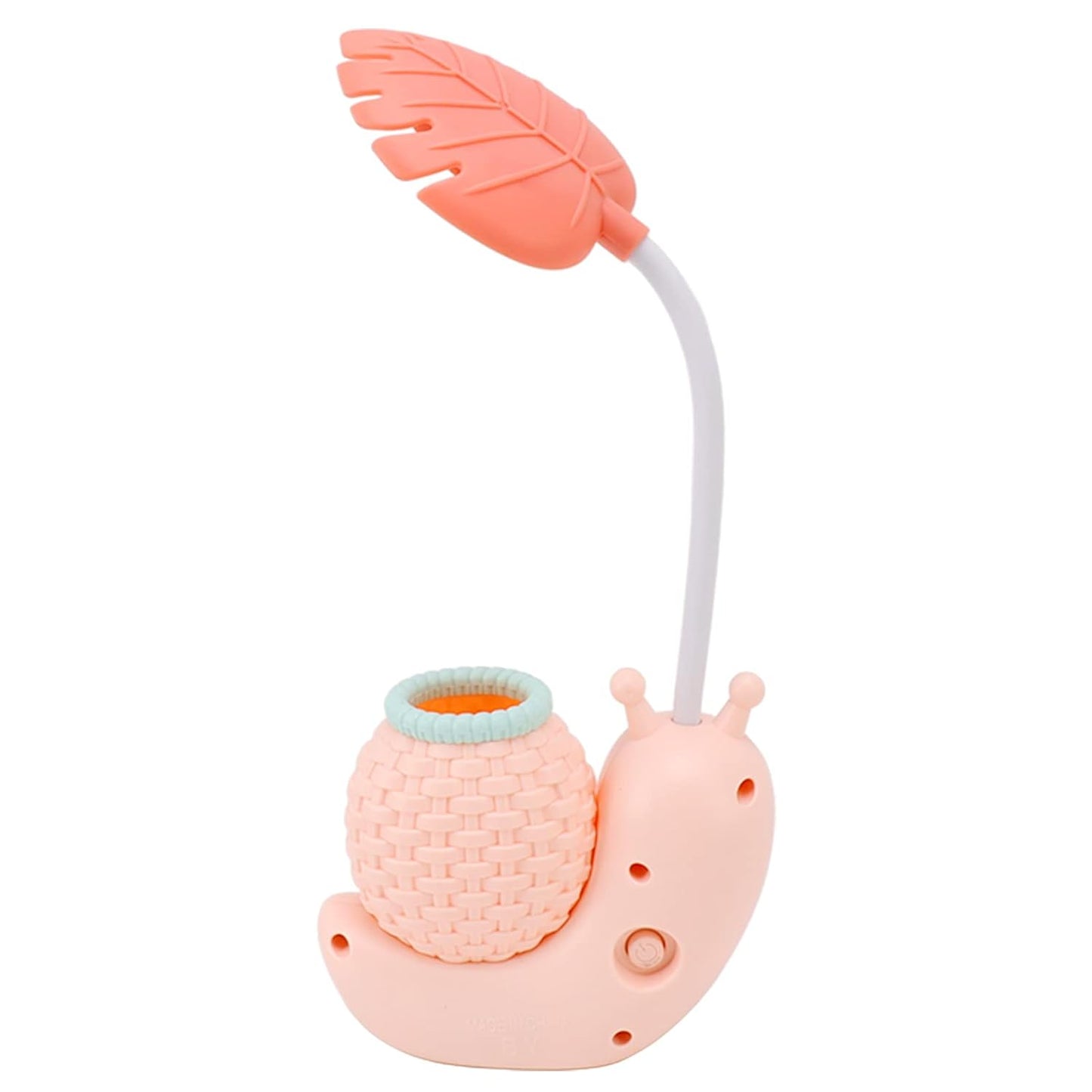 USB Charging Lamp Cute Eye-Caring Design Energy Saving Sensitive Portable Night Lamp with Pencil Holder for Kids (Pink)