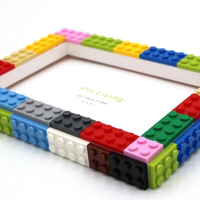 Spot Hunt Lego photo frame , Building Blocks Photo Frame with figures and blocks best for gifting and more (5 X 7) inches