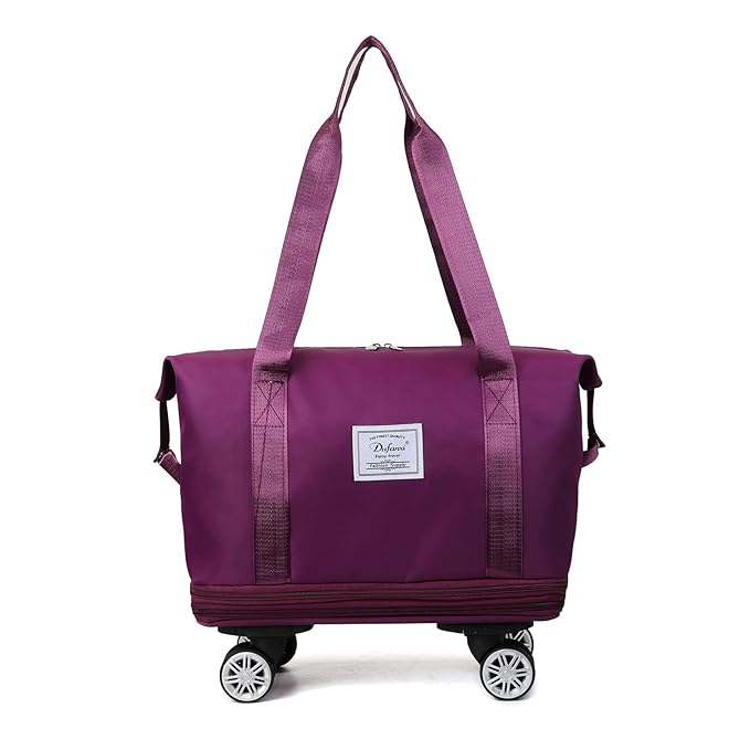 Expandable Large Capacity Weekender and Gym Tote for Women: Versatile Travel Duffle with Detachable Wheels