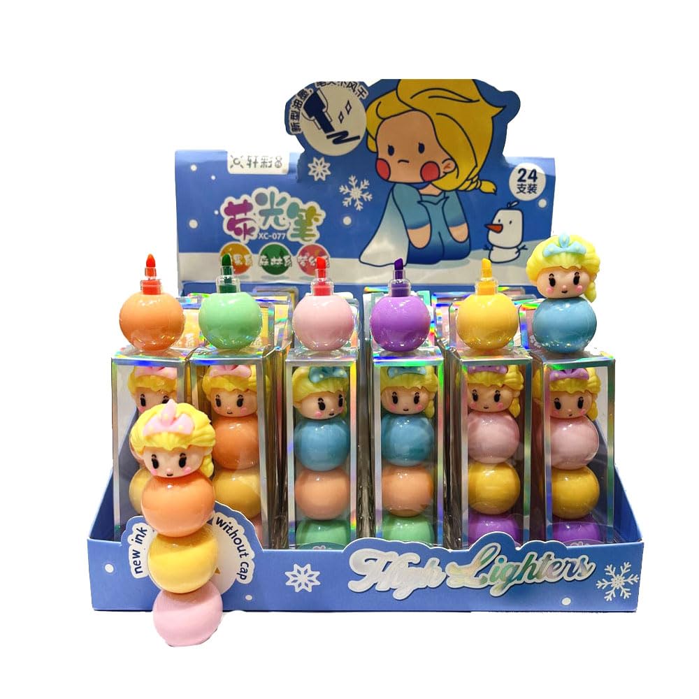 Spot Hunt Set of Princess Highlighter Pen For Kids, Colourful Highlighter Pen, Stationery Set, Birthday Return Gifts for Kids