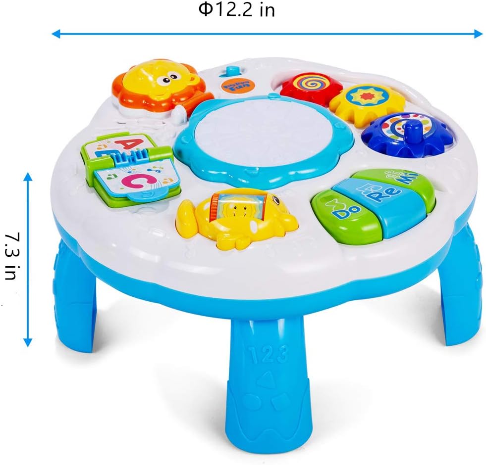 Spot Hunt Baby Activity Table Baby Musical Learning Toy 6 to 12-18 Months Old Boy Girls Activity Center for Toddlers 1-3 Year Olds.Size 12.2 x 12.2 x 7.3 Inches
