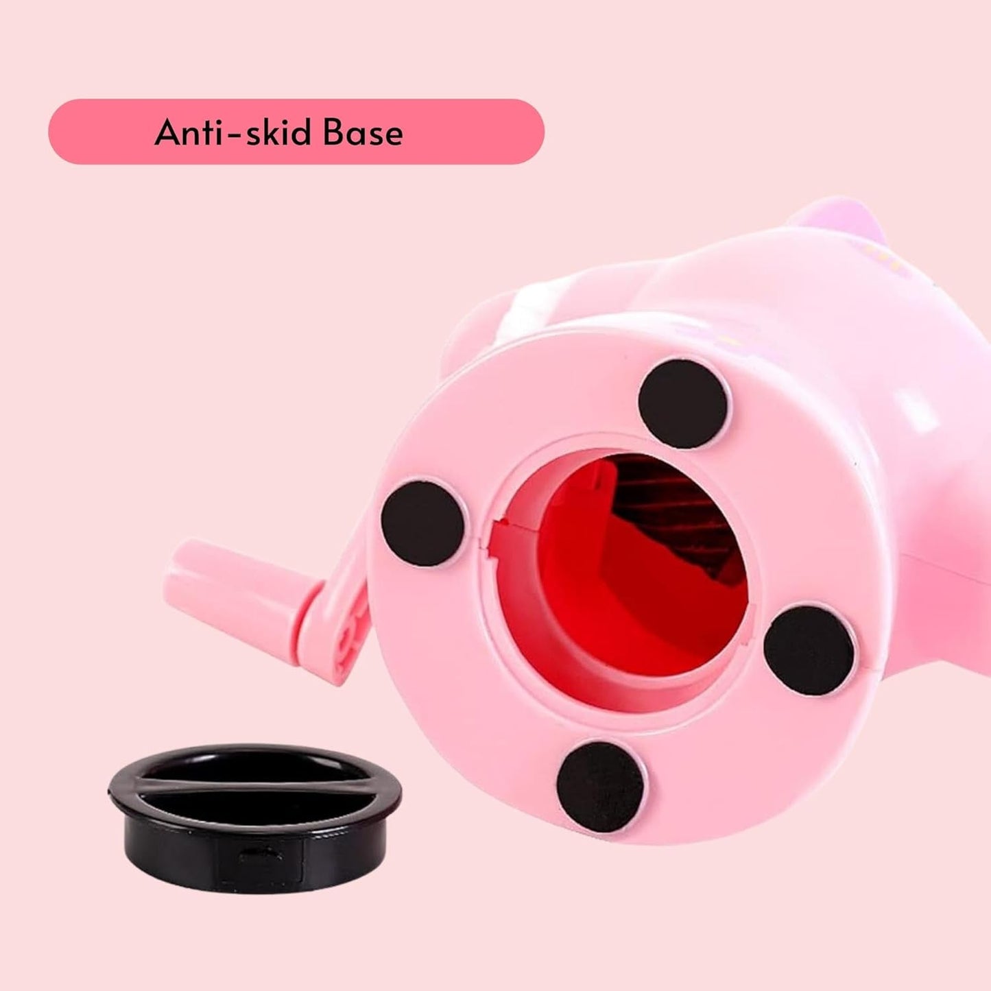 Cute Unicorn Mechanical Hand Crack Sharpener Table Pencil Sharpener Manual with Rotating Knob and Storage for Kids School - Pink
