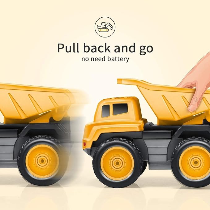 6Pc Construction Vehicles for Kids Pretend Play Toy Trucks Play Set Building Vehicles Set for Kids 3-14 Years. (6 in 1 Construction),Multicolor