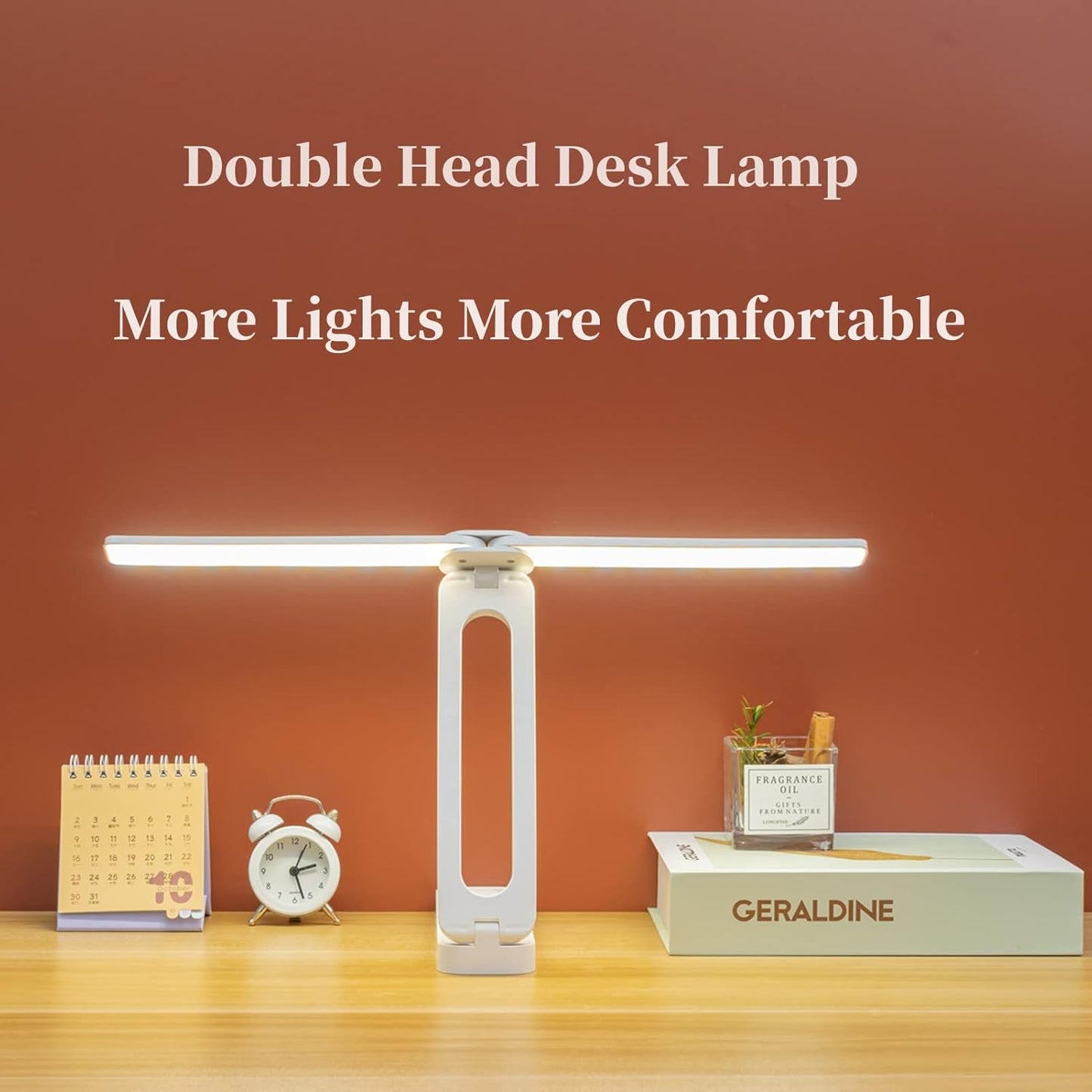 Spot Hunt Double Head Desk Lamp for Home Office,Portable Small Desk Lamp with 3 Lighting Modes. Blue