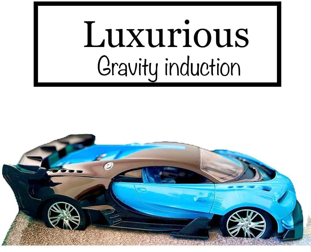 Remote Control Racing and Drift Car 33 CM Crash proof with Rechargeable Battery and charger RC Car Age group 6 years and above -1:12 Scale Gravity Induction Luxurious Car (Blue)