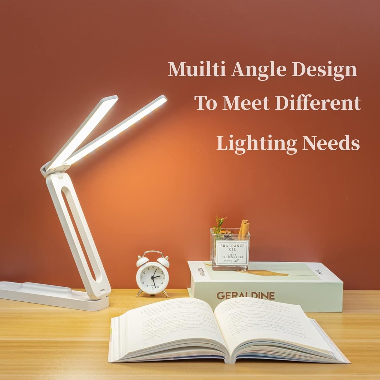 Spot Hunt Double Head Desk Lamp for Home Office,Portable Small Desk Lamp with 3 Lighting Modes. Blue