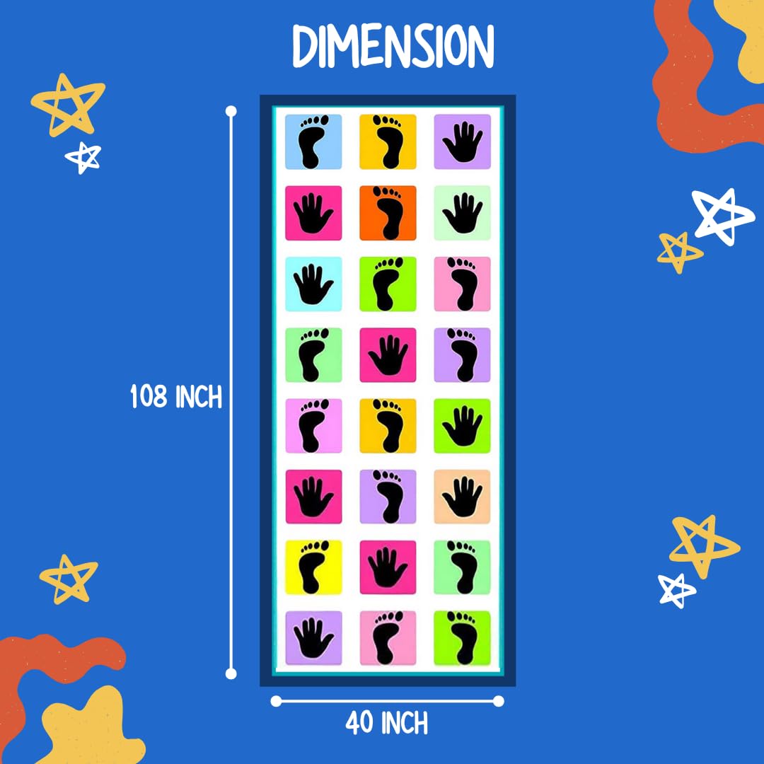 Spot Hunt Hopscotch Game | Jumbo Kids Play Mat (40" x 108") | Kith-Kith, Stapu, Langdi, Ekka Dukka, Paandi, Kunte Bille | Unique Balancing Game | Large size for 3 years and up