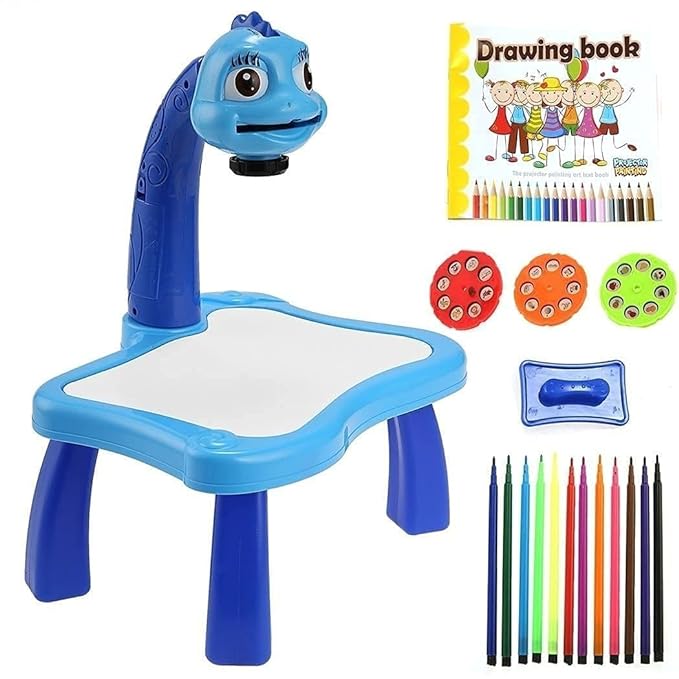 Spot Hunt Kid Toy Projector Drawing Set 3 Round Lantern Slide Discs Projector pad and Painting Art kit Textbook Study Material for Kids (Multi)