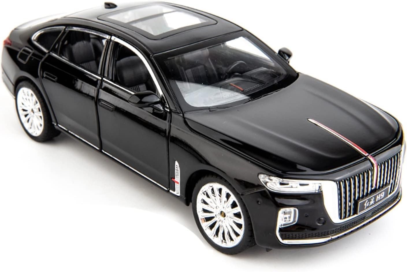 HONGQI RED Flag H9 1:24 Diecast Scale Model Metal Pull Back Toy car for Kids with Openable Doors & Light, Music Toy Vehicle for Kids - Colors as Per Stock(Design-62)