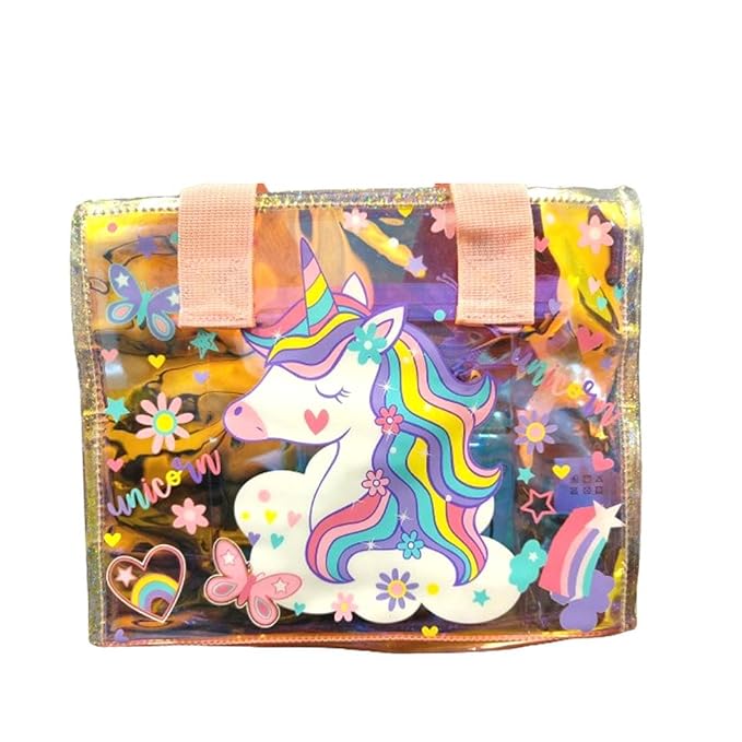 Spot Hunt Tote Bags for Girls Holographic Semi Transparent Bag for Kids, Handbag for Kids, Handbag for Women, Holographic Handbag, Transparent Bag, Shoulder Bag for Kids