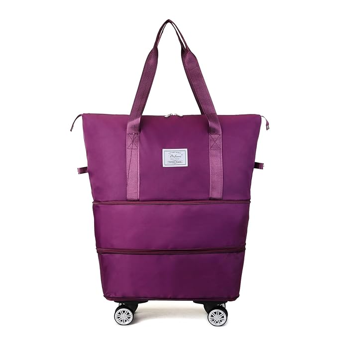 Expandable Large Capacity Weekender and Gym Tote for Women: Versatile Travel Duffle with Detachable Wheels
