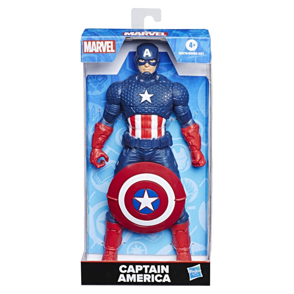 MARVEL Avengers Captain America 9.5-inch Scale Action Figure Toy, Comics-Inspired Design, for Ages 4 and Up