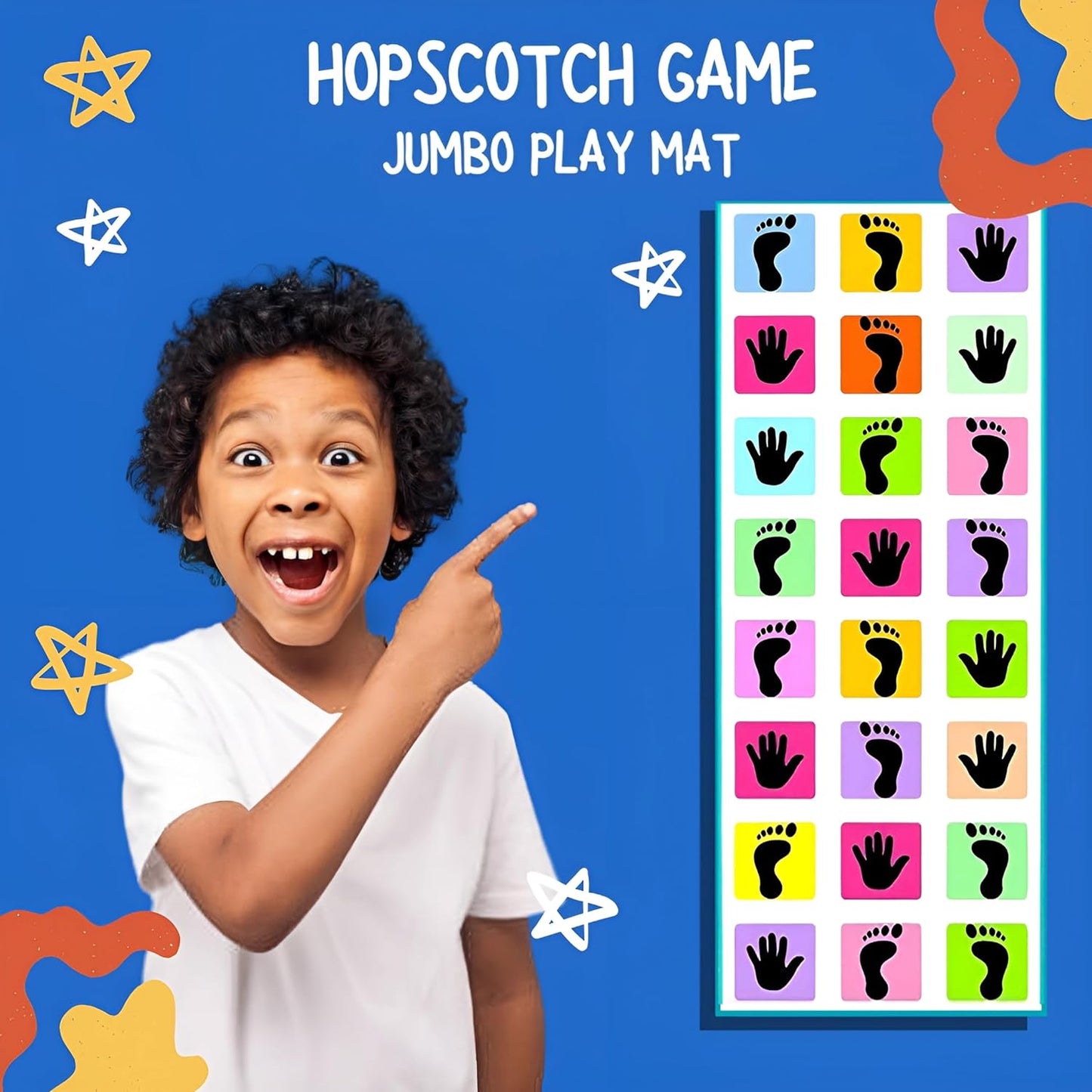 Spot Hunt Hopscotch Game | Jumbo Kids Play Mat (40" x 108") | Kith-Kith, Stapu, Langdi, Ekka Dukka, Paandi, Kunte Bille | Unique Balancing Game | Large size for 3 years and up