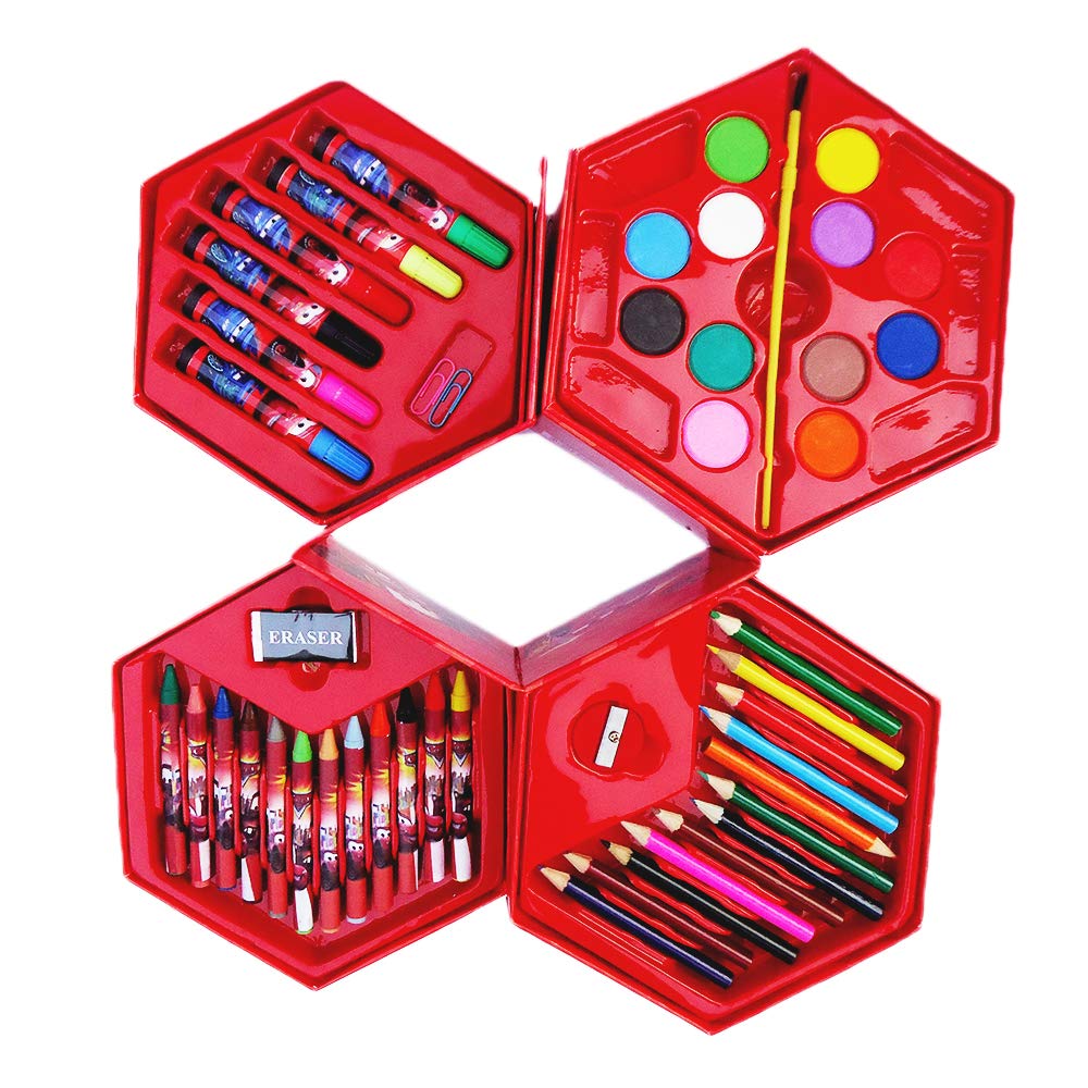 Spot Hunt Colors Box Color Pencil,Crayons, Water Color, Sketch Pens Set Of 46 Pieces