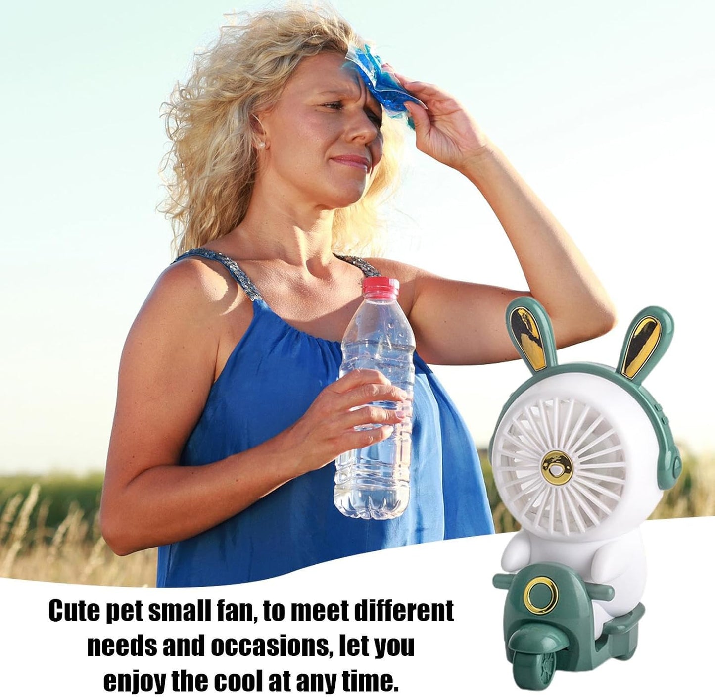 Spot Hunt Cartoon Desk Fan | Small Quiet Portable USB Table Fan,Cute Animal Shape Table Fan with Light, Motorcycle Base Design, 2 Speeds, Desktop Fan for Household Work Camping Night Use Zorq