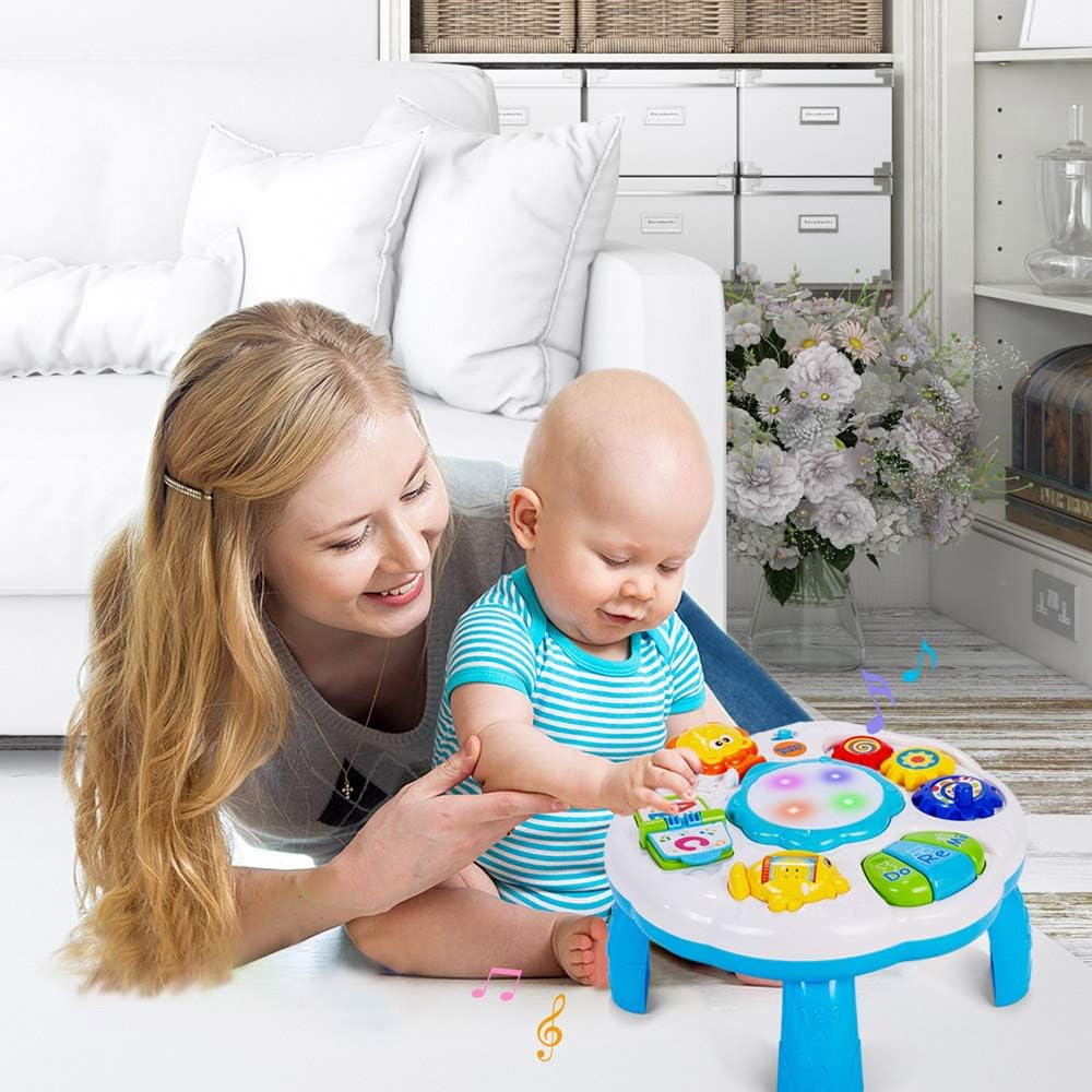 Spot Hunt Baby Activity Table Baby Musical Learning Toy 6 to 12-18 Months Old Boy Girls Activity Center for Toddlers 1-3 Year Olds.Size 12.2 x 12.2 x 7.3 Inches