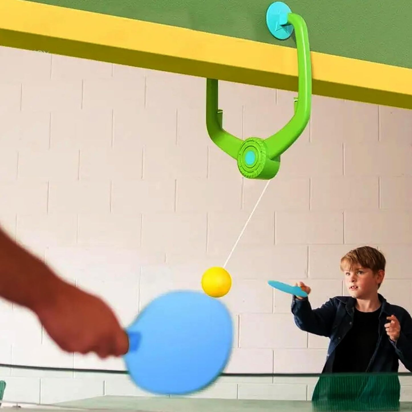 Hanging Table Tennis Self Training Indoor Gaming 2 Racket & 3 Practice Ball Portable - Double Sparring Hanging Toys Parent Child Interaction Indoor Toys for Kids