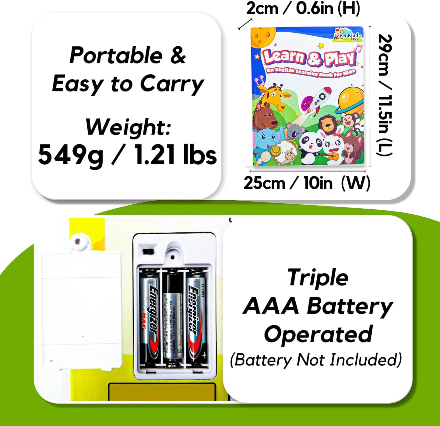 Spot Hunt English Interactive Books, Speak and Say Learning Sound Book for Children, Talking Books for Kids 3-5, Electronic Books for Toddlers, See and Say Toys, Baby Electronic Learning Toy with Music