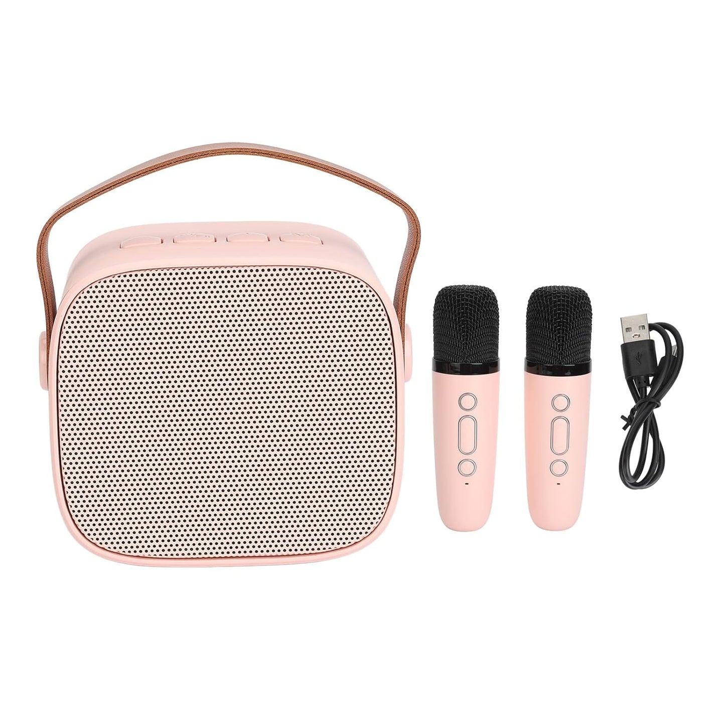 Spot Hunt Mini Portable Karaoke Speaker, Mini Karaoke Machine, Light Pink Voice for Party