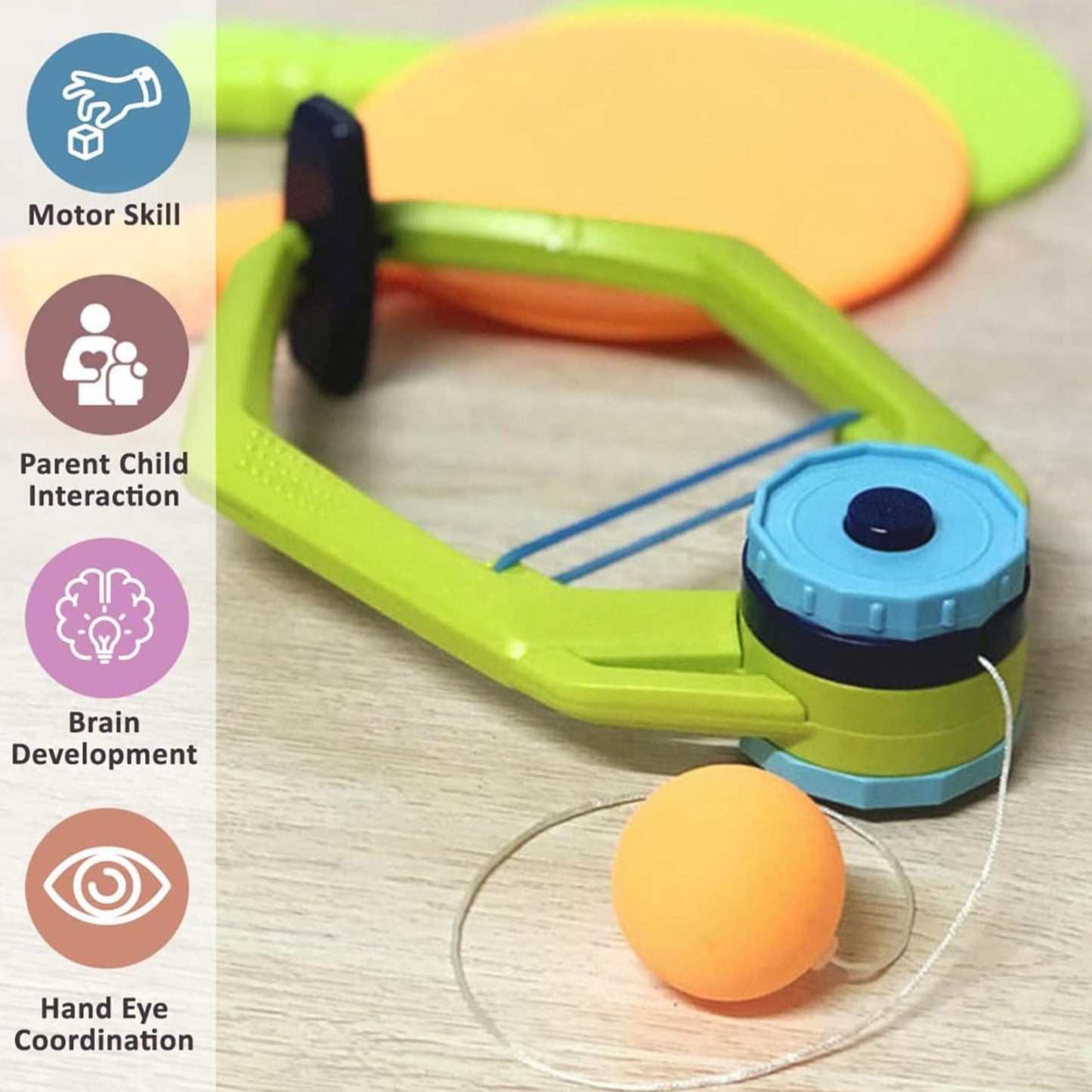 Hanging Table Tennis Self Training Indoor Gaming 2 Racket & 3 Practice Ball Portable - Double Sparring Hanging Toys Parent Child Interaction Indoor Toys for Kids