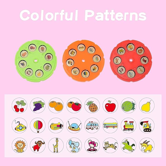 Spot Hunt Kid Toy Projector Drawing Set 3 Round Lantern Slide Discs Projector pad and Painting Art kit Textbook Study Material for Kids (Multi)