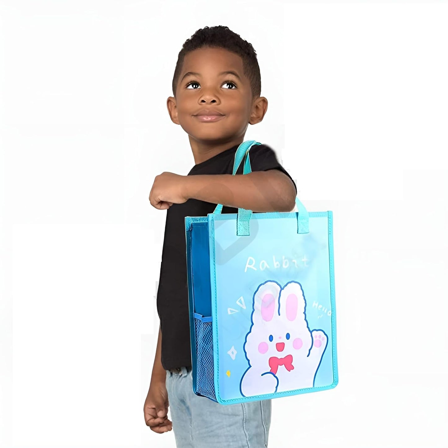 SPOT Hunt School File Folder Document Bag Student Canvas Tuition Bag for Boys & Girls Notebook Tote Bag Cute Cartoon Printed Folder Stationery for Kids - (Blue)