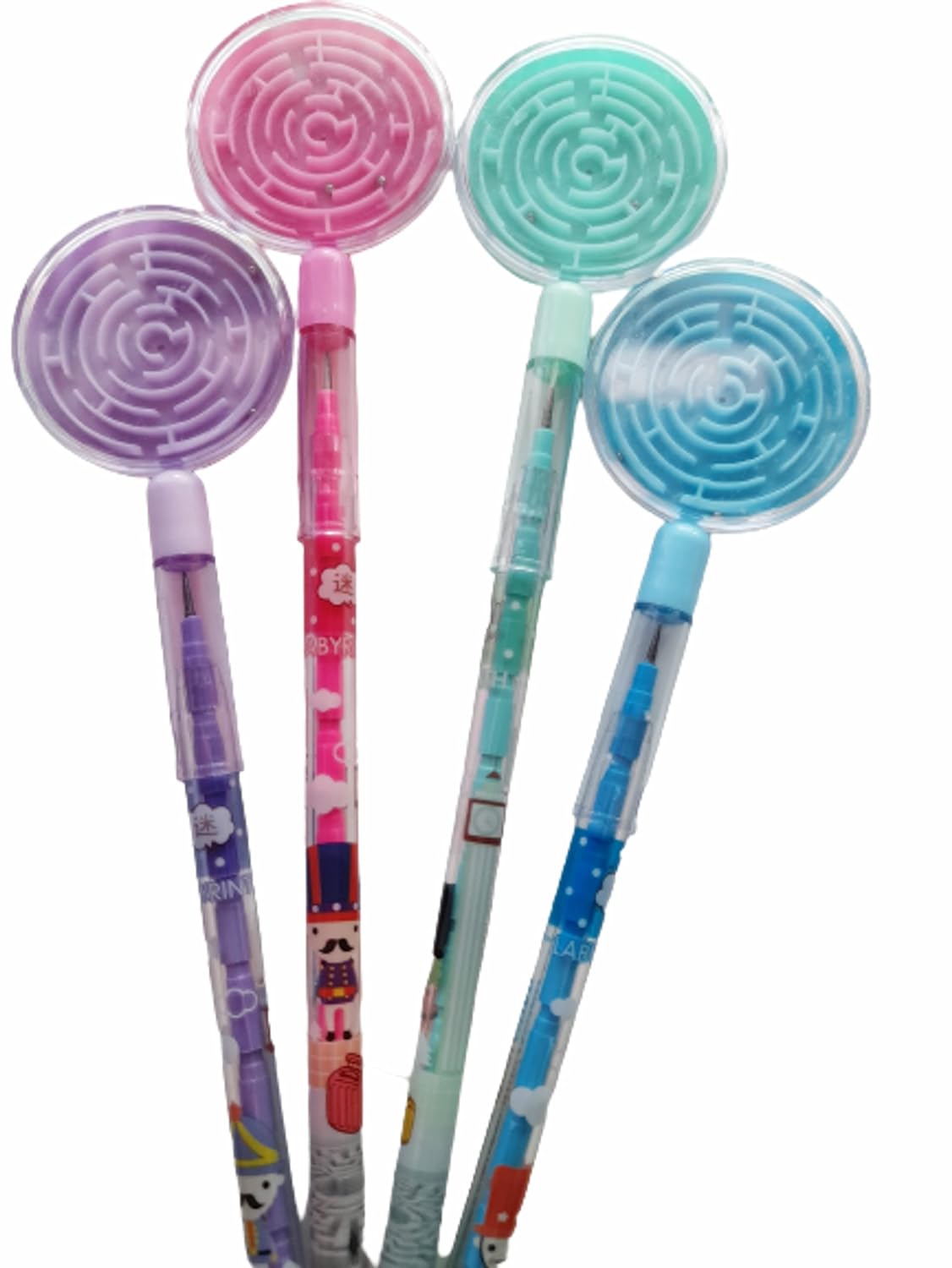 Non Sharpening Pin to Pen Fancy Pencils with Puzzle for School Kids(Set of 4)