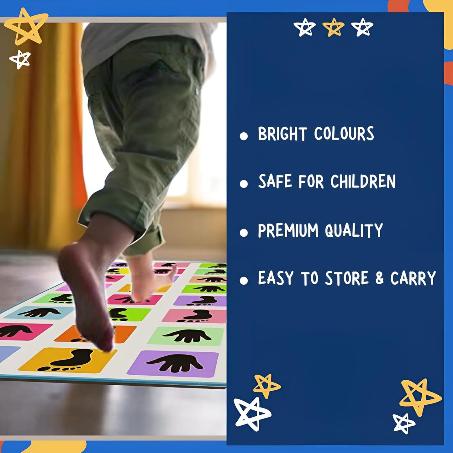Spot Hunt Hopscotch Game | Jumbo Kids Play Mat (40" x 108") | Kith-Kith, Stapu, Langdi, Ekka Dukka, Paandi, Kunte Bille | Unique Balancing Game | Large size for 3 years and up