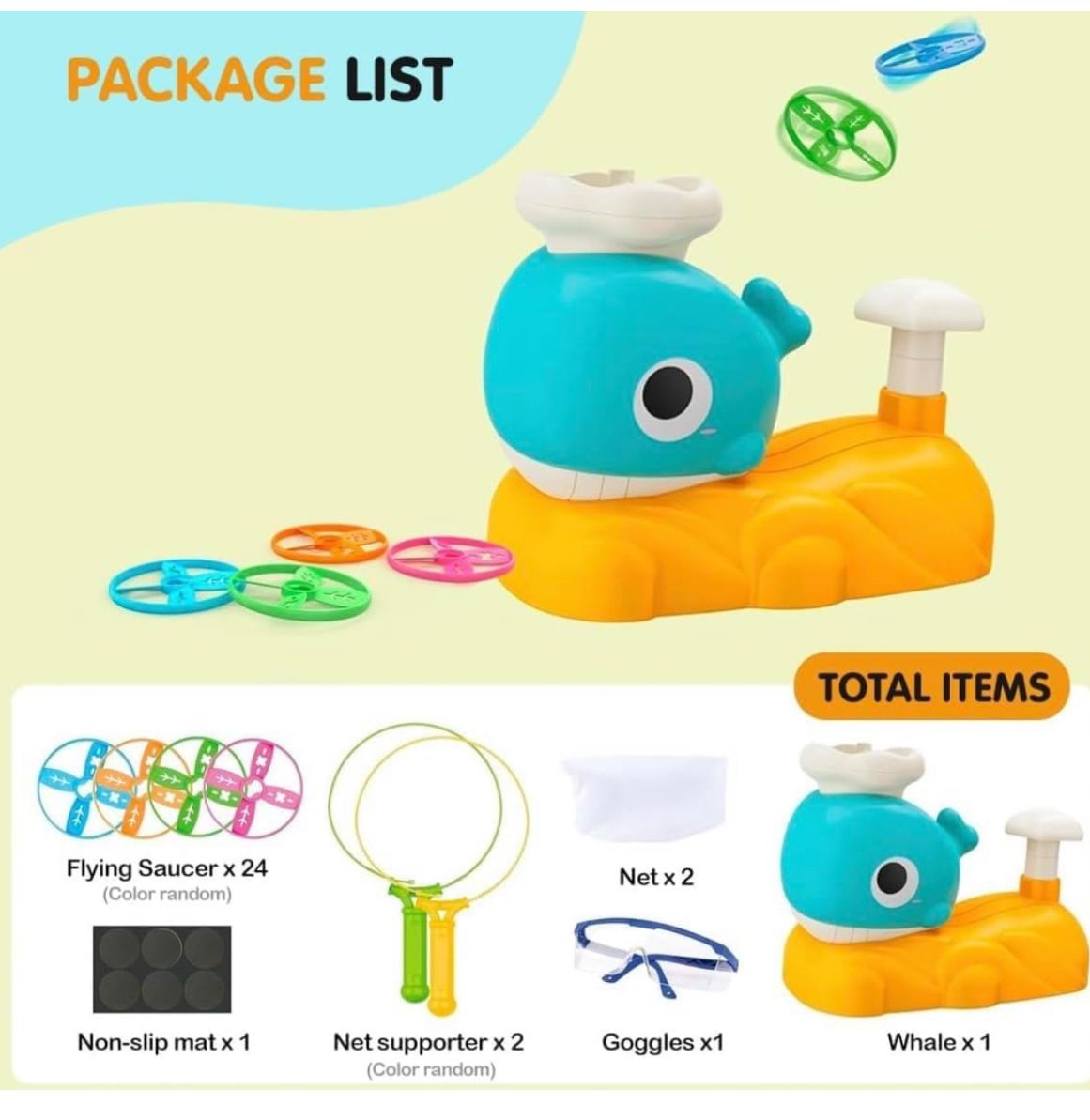 Spot Hunt Disc Launcher, Flying Disc Launcher Toy, Step-On Flying Saucer Launch Toy Set Backyard Games and Activities for Children & Family