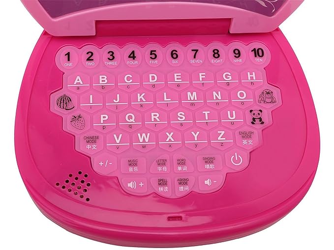 Baby Educational Learning Kids Laptop Computer with Screen Sound for Kids, Children s, Girls & Boys, Fun Toy for Kids, 3 4 5 6 7 + Years (Pink)