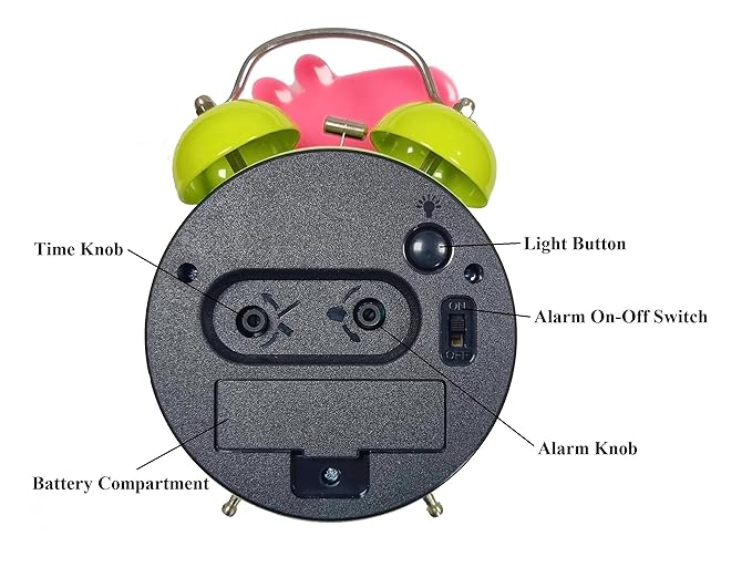 Twin Loud Bell Metal Alarm Clock (Pig)