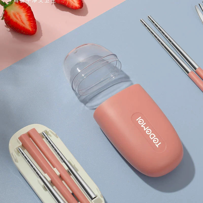 Cute  Tedemei Travel Cutlery Set