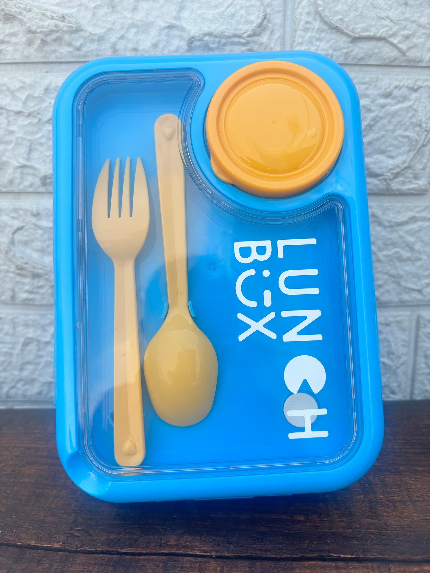 Lunch Box 3 Grids Stainless Steel Leak Proof With Spoon & fork & sauce box
