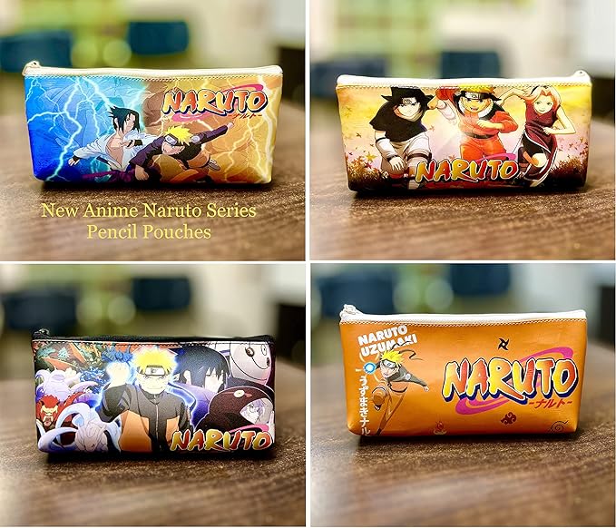 Naruto Anime Theme Pencil Stationery Pouch-1 Pcs, Multi Color, Kids