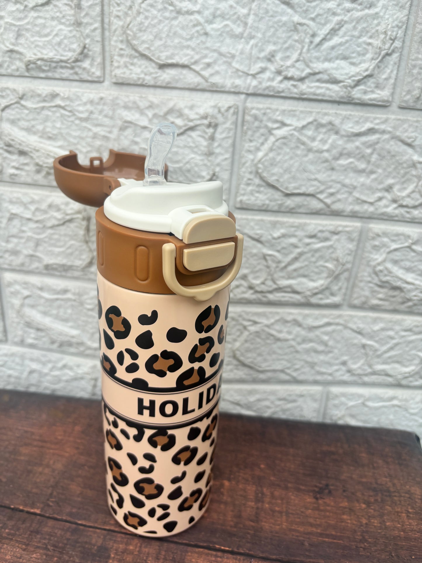 Tiger Leopard Snake Giraffe 3D Print Stainless Steel DualWater Bottle