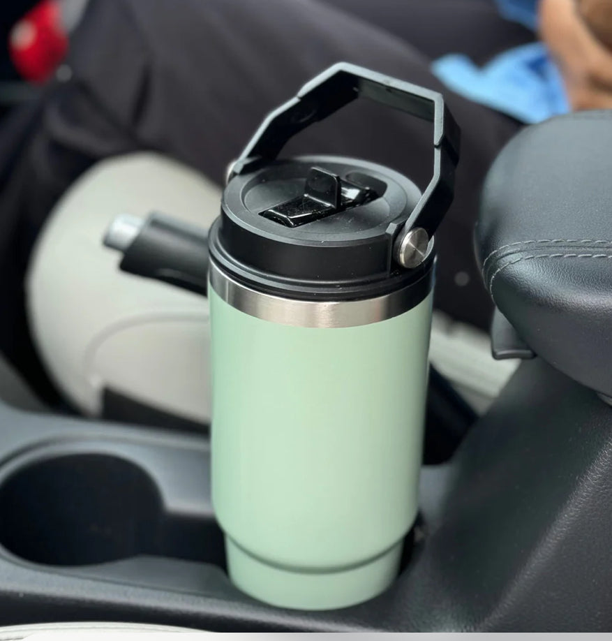 Spot Hunt Stainless Steel Vacuum Tumbler with Handle, 2-in-1 Lid, Straw, Insulated Hot Cold Water Bottle, Leak Proof