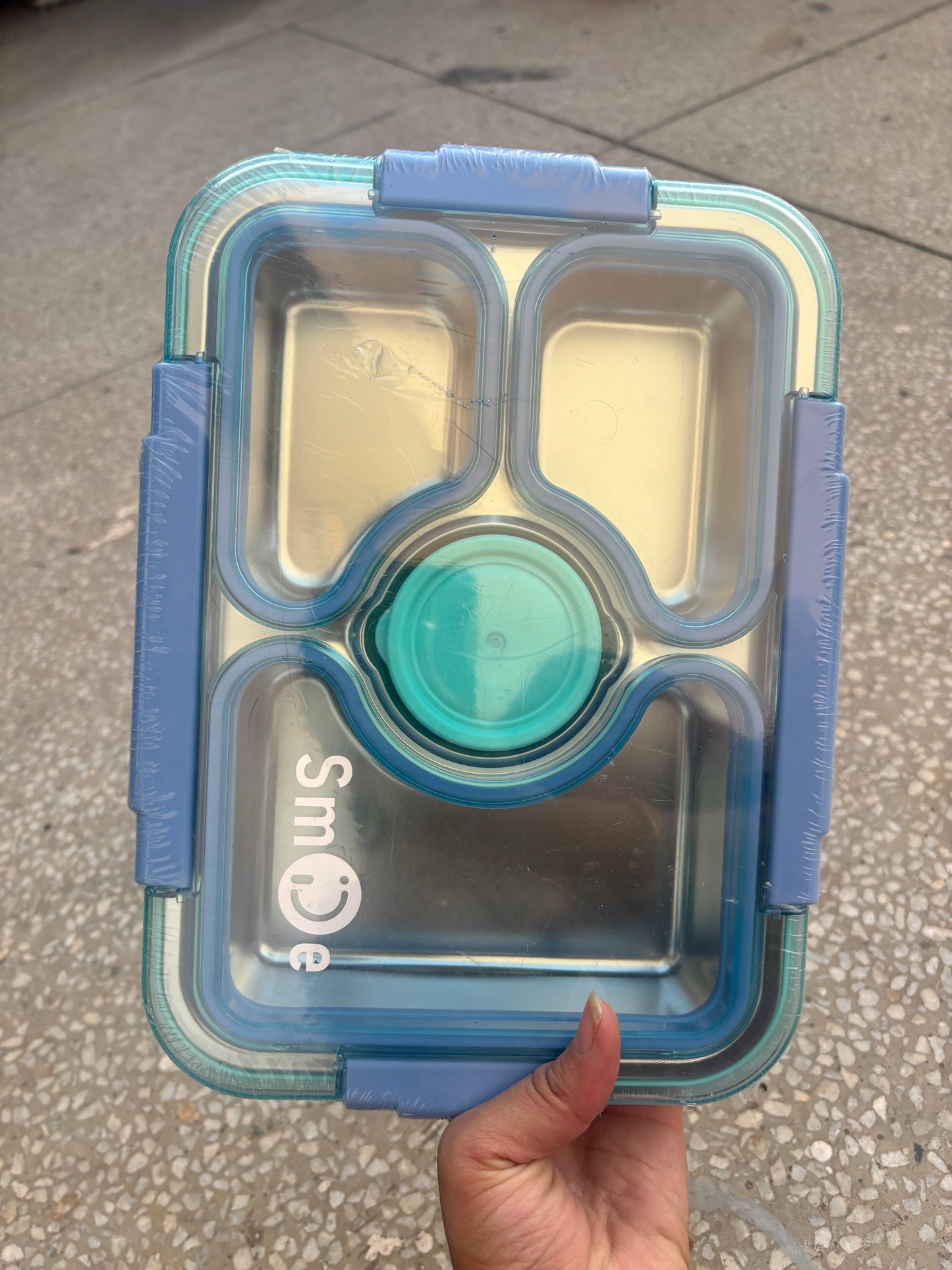 4 compartment with lid bowl Lunch Box for Kids and adults with Spoon & Fork - Durable Perfect Size for On-The-Go Meal,BPA-Free and Food 4 Compartment Stainless Steel
